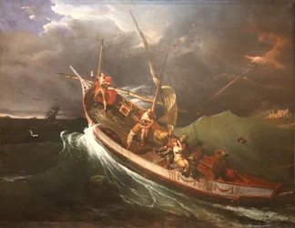 Joseph Vernet atado a un mástil, estudiando los efectos de la tormenta